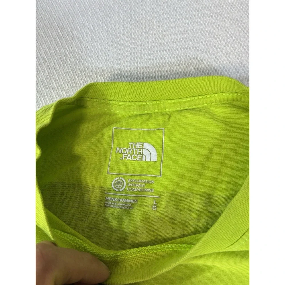 The North Face Men's Large Lime Green Box Logo‎ T-Shirt Never Stop Exploring